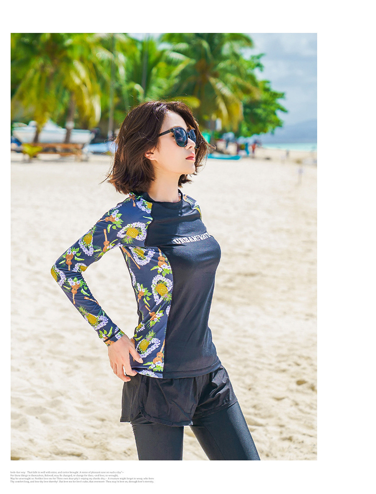 Bộ đồ lặn Hàn Quốc quần áo sứa nữ mặt trời snorkeling áo tắm dài tay khâu tách bộ đồ đôi nam quần áo lướt 	đồ đôi gia đình đi biển