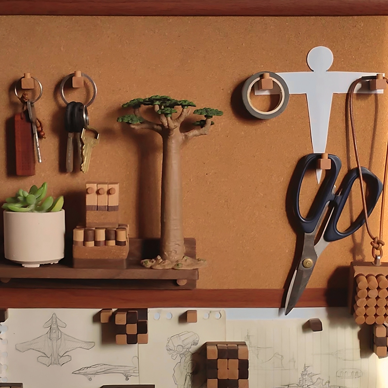 Handmade Wooden Simple Small Hook Creative Cork Felt Wall Panel Original Load-Bearing Storage Hanging Key Thumbtack Hook Handmade Wooden Simple Small Hook Creative Cork Felt Wall Panel Original Load-Bearing Storage Hanging Key Thumbtack Hook