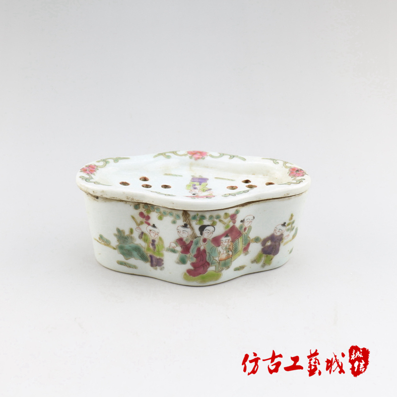 Cricket pot pastel hand-painted Republic of China porcelain Antique Porcelain Exquisite low-cost antique Craft City