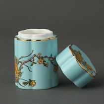 Auratic Sinocera Yongfengyuan porcelain toothpick tube Flower shape G20 toothpick jar tableware