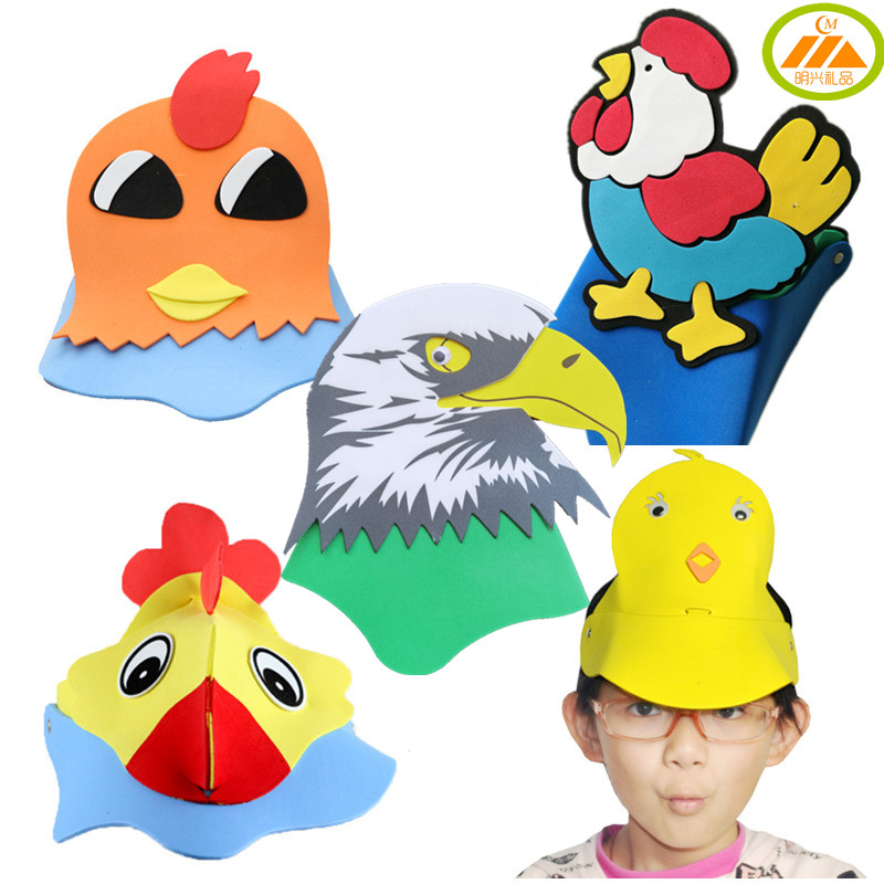 Eagle catch chicken game headgear rooster hen yellow chicken headgear mask kindergarten children's performance props hat