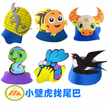 Little gecko borrowed tail props animal headgear set kindergarten textbook drama storytelling children performance hat eva