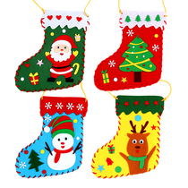 Chaussettes de Noël Diy Socks Bags de cadeaux Enfants Handmade Materials Kits Unwoven Nursery School Décorations de Noël