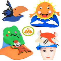 Crow and fox fairy tale show teaching props headdress animal mask kindergarten childrens headgear hat