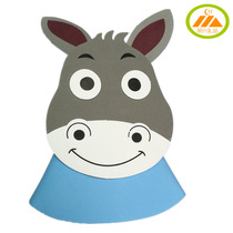 Little donkey headdress small donkey animal head cover mask children adult hat kindergarten game performance props eva