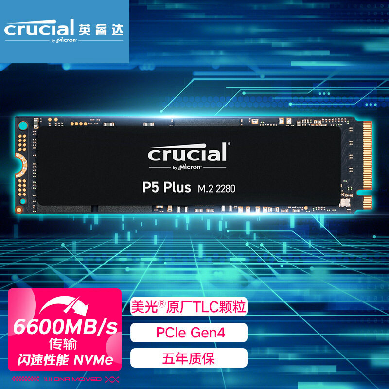 Ingruta CRUCIAL Magnesium Light P5 Plus 1TB SSD Solid State Hard disc M 2 NVMe Protocol