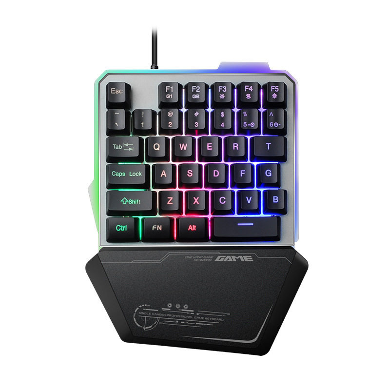 Handle Gothic handsome one-handed keyboard Canon Wang seat pylori Throne Q1 One-handed Mute Keyboard Backlit Computer Universal