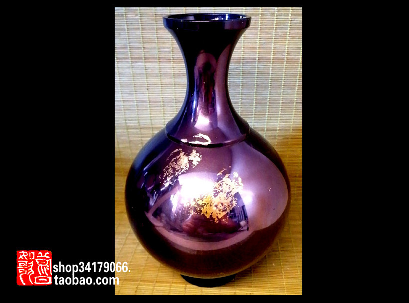 Old objects decoration crafts Japan Kokota copper peak cloud patched copper vase