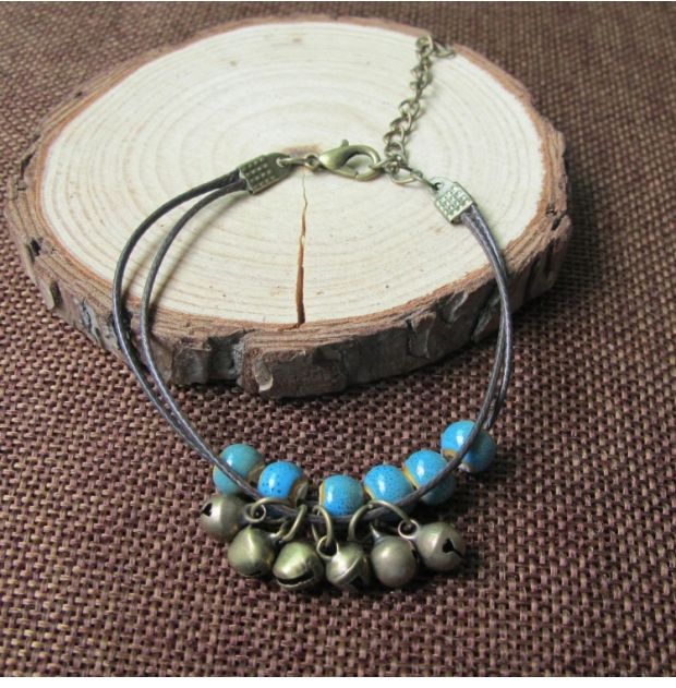 Handmade gốc gốm vòng chân chuông nữ quốc gia retro nam gian hàng nóng bán Jingdezhen đồ trang sức gốm - Vòng chân vòng chân nhảy múa