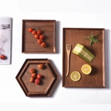 Черный грецкий орех с твердым деревом поддона японского стиля прямоугольный чайный поднос деревянный поддон домохозяйство цветочная тарелка чайная поднос десерт