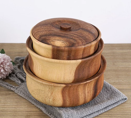 Вся деревянная миска с деревянной миской плоской суп Суп Суп горшок кастрюль горшок Деревянные фрукты большой лиаааааааааааааааааааааааааааааааааа