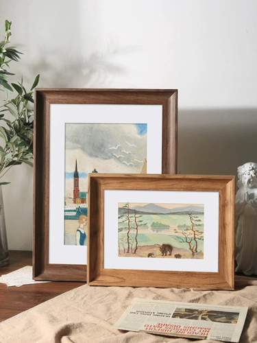 Ретро настенная деревянная фоторамка из натурального дерева, в американском стиле, 8 дюймов