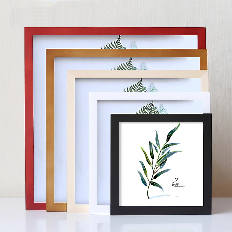 Square Picture Frame Wall Hanging Frame for Mounting Cross-Stitch, Diamond Painting Frame, Empty Frame, Children's Solid Wood Frame, Tabletop Display