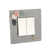 Switch frame cover switch wall sticker fabric living room protective cover free of stick socket double switch sticker modern and simple