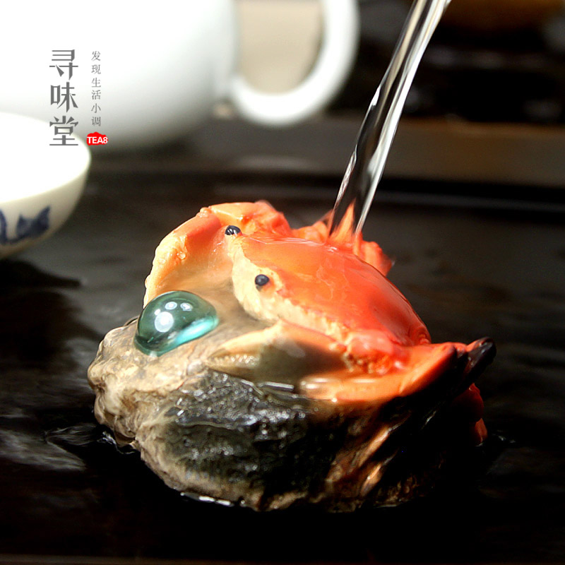 Color change tea pet crab lobster turtle goldfish frog Golden toad cabbage resin tea play creative personality tea plate ornaments