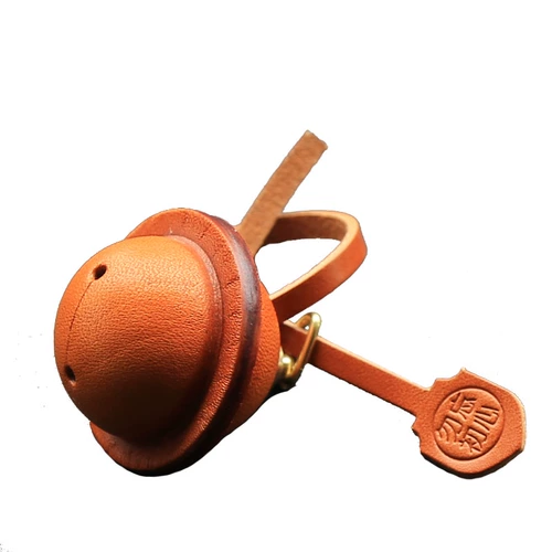 Оригинальный колокольчик ручной работы, брелок, кожаное украшение на сумку, DIY, из натуральной кожи, воловья кожа, подарок на день рождения