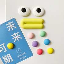 ins cute macaron round heart refrigerator magnet blackboard hole board fixed photo paper magnetic sticker