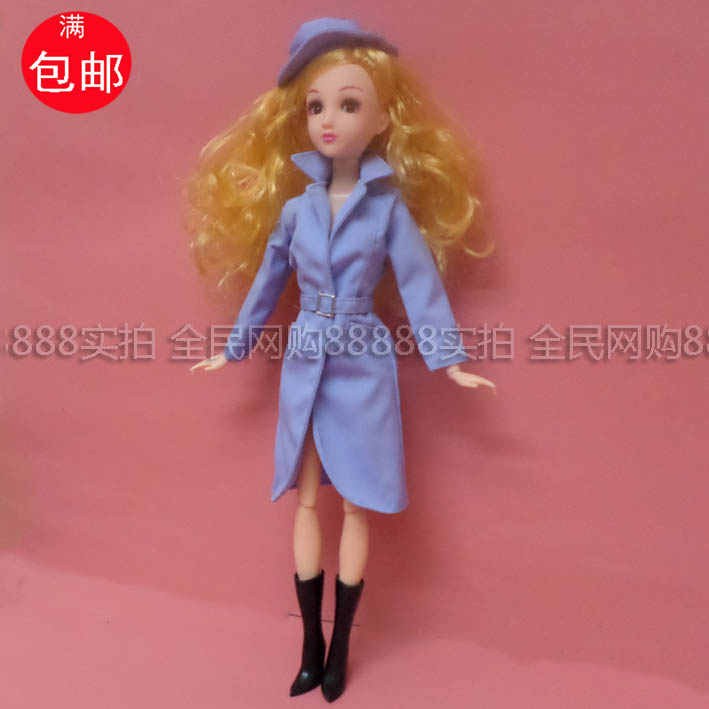 Áo gió dài nhiều màu mũ thời trang 30CM Barbie Barbie thay quần áo chơi đồ chơi nhà gái bộ đồ chơi nấu ăn mini