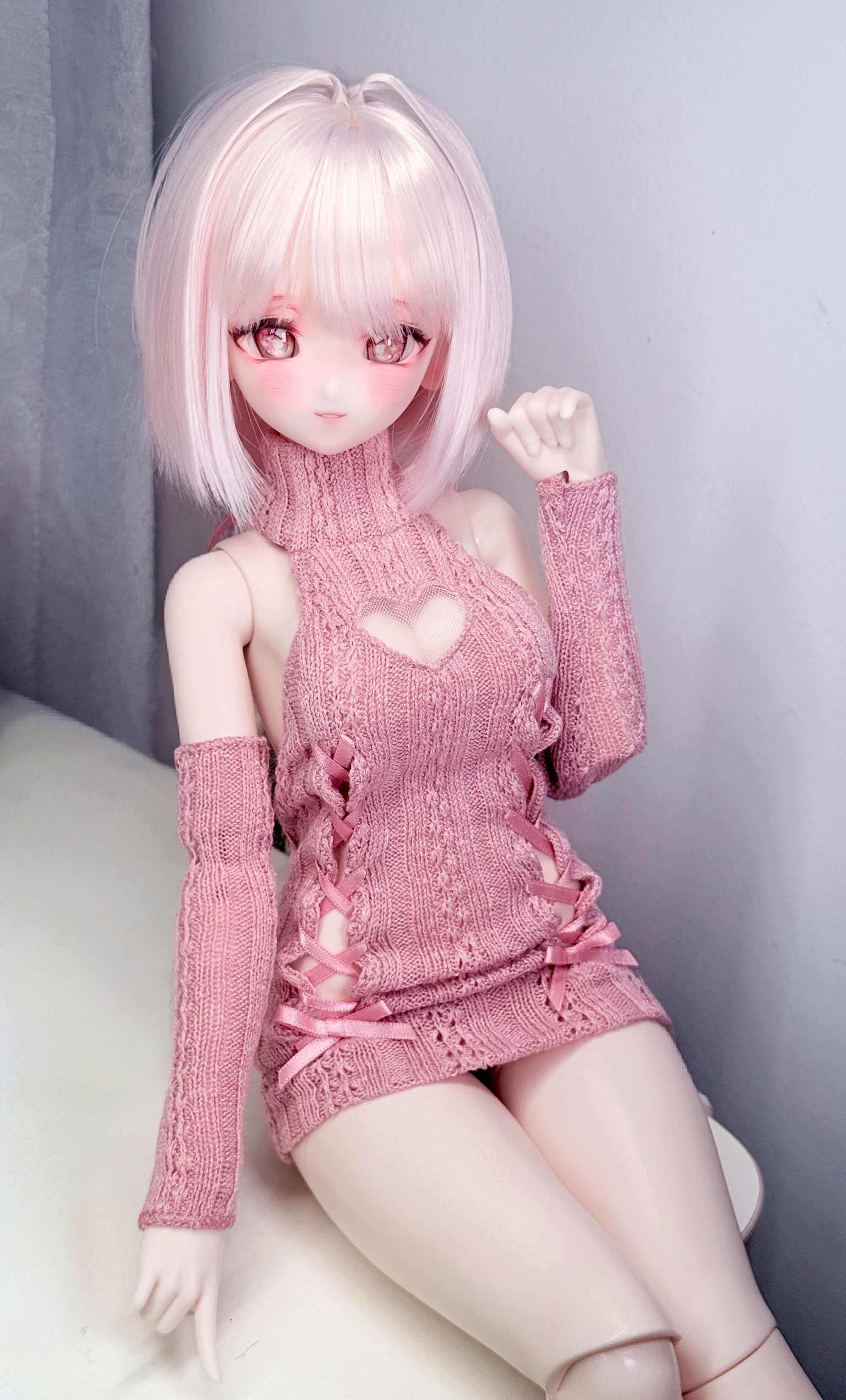 bjd衣服3分4分6分blythe 爱心毛线裙 套装bjd娃娃衣服配件毛线裙
