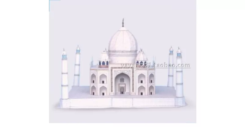 Đầy đủ 48 tòa nhà cổ điển Ấn Độ Taj Mahal 3D mô hình giấy ba chiều lao động chân tay của cha mẹ và con cái Tự làm phiên bản Trung Quốc - Mô hình giấy