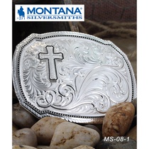 Imported Montana American Western cowboy belt buckle Sterling silver belt buckle Western Giant harness