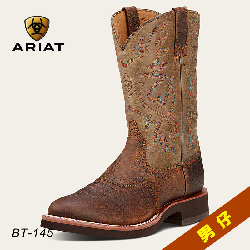 American Imports Ariat Embroidery Western Cowboy Boots Man Western Riding Horse Boots Western Giant Horseshoe-Taobao
