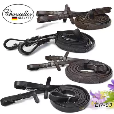 German imported British equestrian cowhide reins Saddle accessories Textile Rubber soft rubber full leather hand reins Western Giants