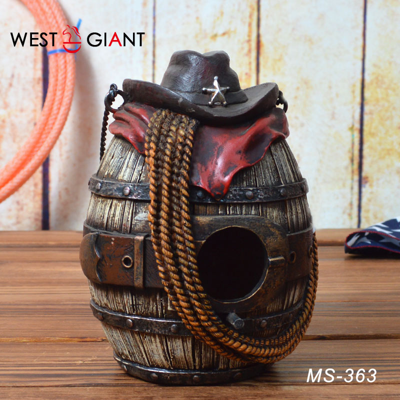 Western Giant Creative Wine Barrel Boot Cap Bird House Pendant Home Decoration Pint Retro Resin Handicraft Wine Cabinet Hem-Taobao