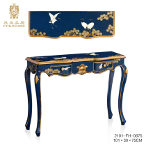 Phoenix Beauty Residence Style New Chinese Solid Wood Reworked Hand-painted gold leaf door hall Xuanguantai Villa Living Room Xuanguan Table