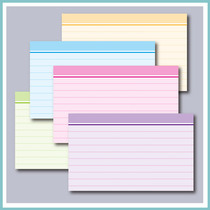 3 X 5-inch classic index cards classification digest cards index cards double-sided 5-color 50-sheet pack