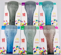 2012 McDonalds Coca-Cola Glass Cup McDonalds Glass Cup Drink Coke Cup Full 6