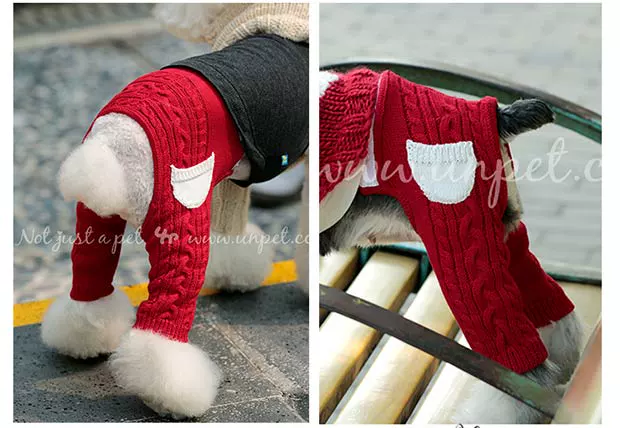 Breguet UNPET quần len xoắn chó cưng mùa thu và mùa đông quần áo thú cưng quần áo ấm áo len thú cưng - Quần áo & phụ kiện thú cưng