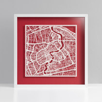 o3designstudio original City Paper-cut map Shanghai Hangzhou Ningbo gift hanging painting