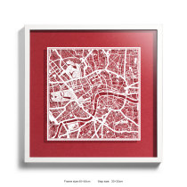 o3 Original Design London paper-cut paper-cut map core 45 * 45cm3D frame customization service