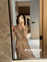 PQMAM Золотая мать Gao Ding ~ 28 Mimi Elastic Double Joe's Vertical and Soidrique шелковые платья!Высокая юбка