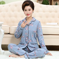 Bộ đồ ngủ cotton mùa xuân và mùa thu dành cho nữ đồ ngủ