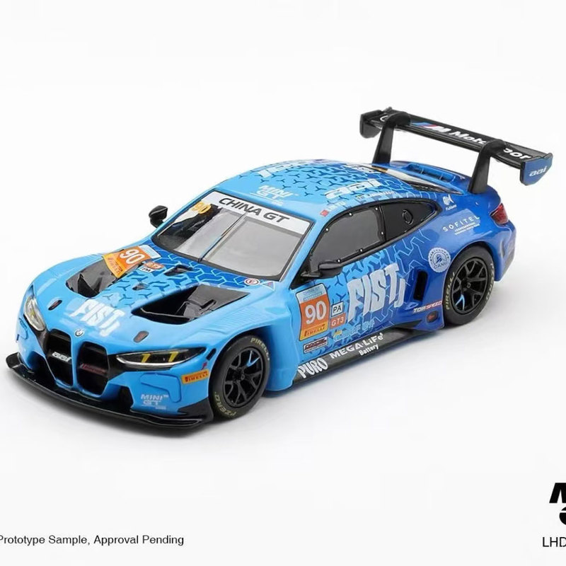 In Stock Minigt 1:64 # 1215 Bmw M4 Gt3 Blue Alloy Car Model
