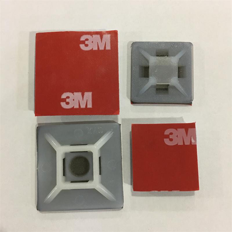 Super Adhesive 3m Red Glue Self-Adhesive Cable Tie Holder Hs-102 Positioning Piece 28*28 Cable Tie Suction Cup 100 Pieces