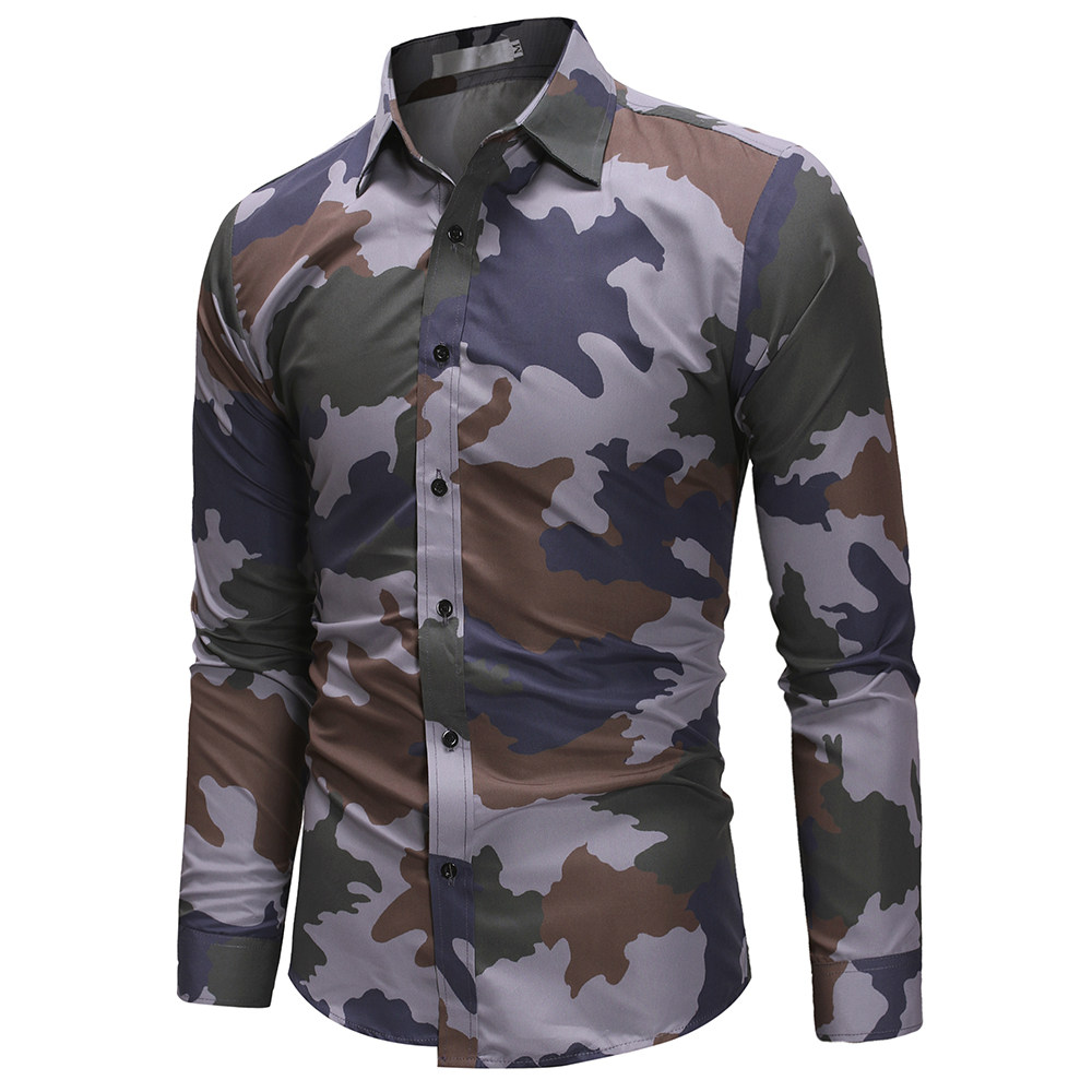 Men's Multi Comfort Camouflage Casual Cotton Shirt
