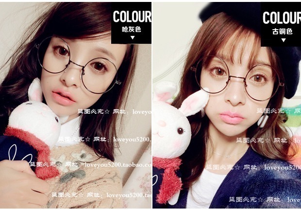 Kính gọng tròn văn học retro nữ phiên bản Hàn Quốc của kính siêu nhẹ nam khung kính đầy đủ có thể được trang bị kính chống bức xạ kính không độ