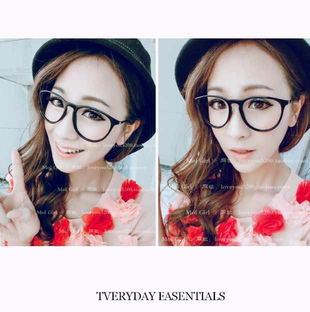 Phiên bản tiếng Hàn của hộp lớn khung mắt thủy triều phẳng gương retro cá tính kính khung nữ tròn mặt kính nam kính dior