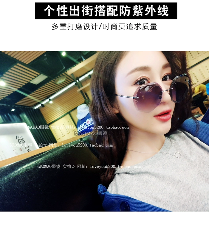 2017 new bãi biển sunglasses nữ triều tròn mặt ngôi sao với đoạn net red sunglasses thanh lịch triều kính thời trang dài mặt