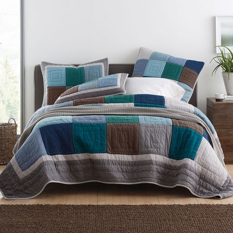 Stanton * chắp vá kẻ sọc handmade chắp vá chăn giường bìa bìa là Bắc Âu American Home Bộ đồ giường - Trải giường thảm trải giường