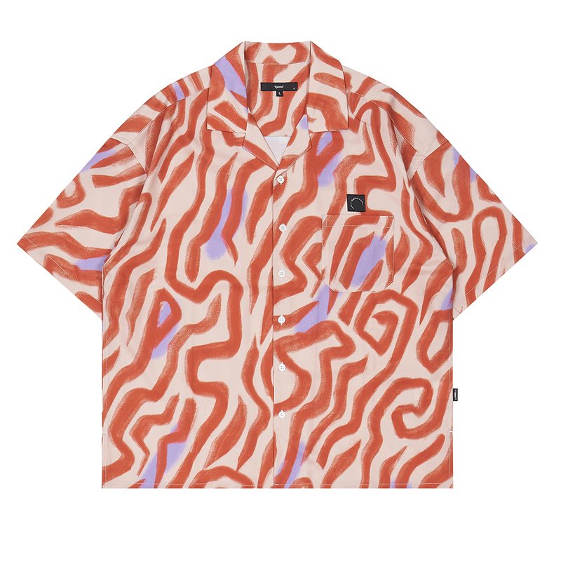 Irregular Space-Printed Short-Sleeved Shirt (Original Yqinnli) Irregular Space-Printed Short-Sleeved Shirt (Original Yqinnli)