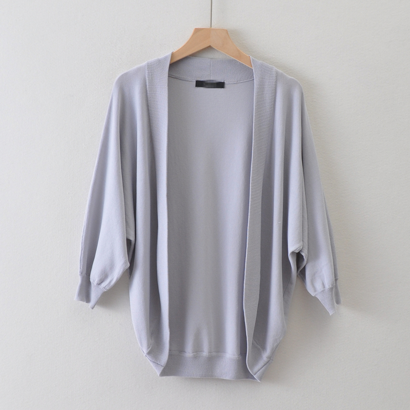 Women's Clothing for Foreign Trade~ Three-Quarter Length Batwing Knitted Cardigan for Summer, Thin Ice Silk Sun Protection Clothing, Buttonless Air Conditioning Shirt