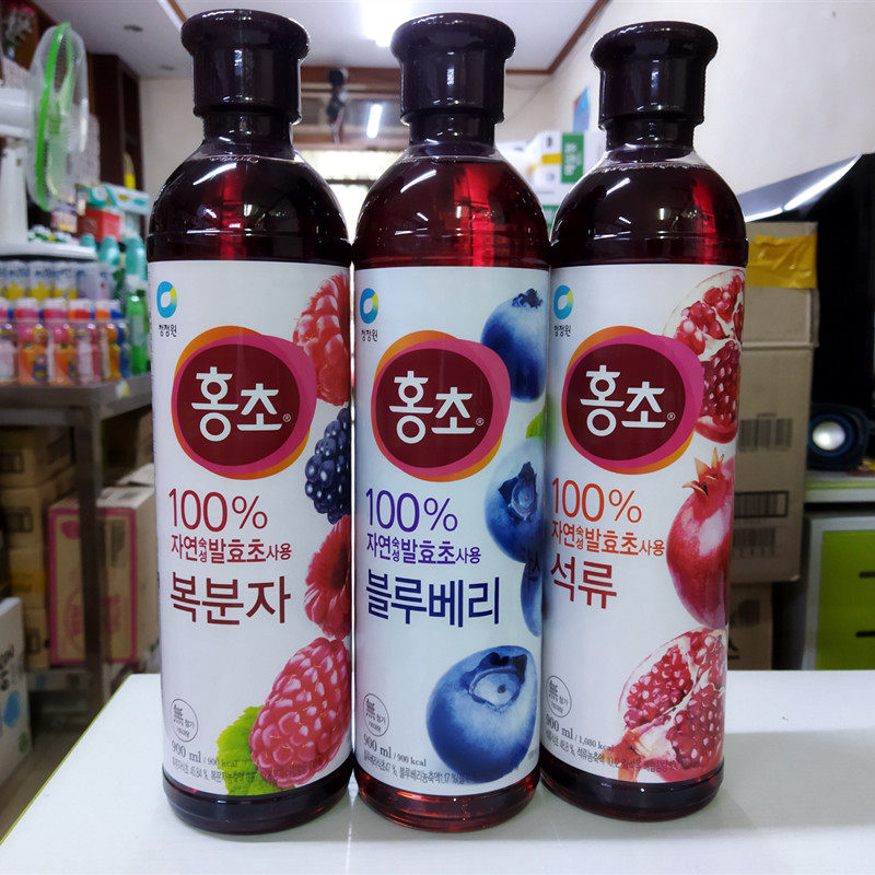 Korea Clean Garden Concentrated Red Vinegar Drink 900ml Pomegranate Blueberry Raspberry Flavor with Water to Drink Sweet and Sour Taste