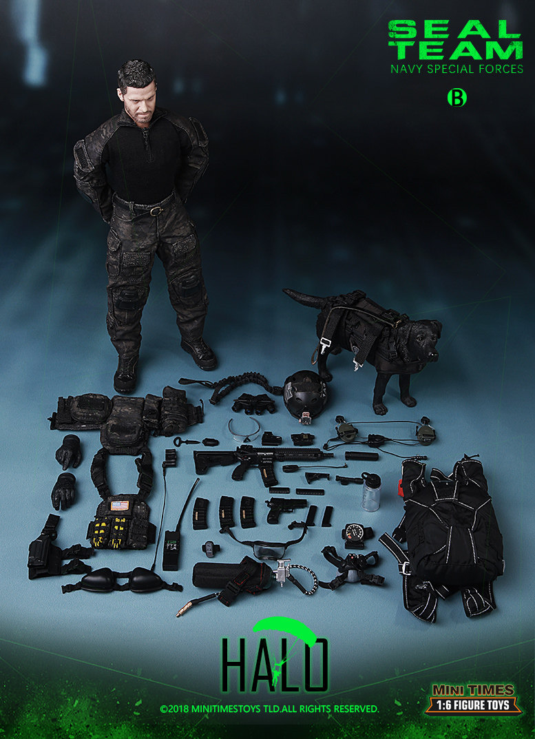 Mini Times (M013) 1/6 Seal Team Captain K9 Action Figure Version B