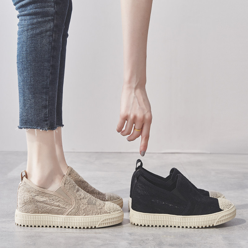 Korean Version Fisherman Shoes Women 2022 Spring New Web Face Overdraft Gas Net Red Thick Bottom Sloth Foot in Heightening Women's Shoes