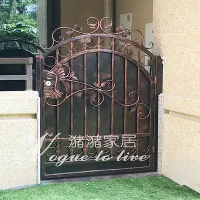 European and American wrought iron gate courtyard door rural household gate fence yard Villa iron door automatic door open door