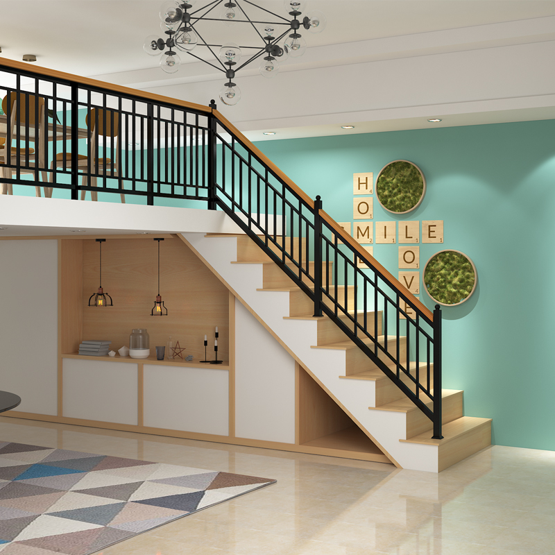 Simple Modern Stairway Armrest Guard Rail Columns Iron Art Home Fencing Home Villa Loft Indoor Fence Room